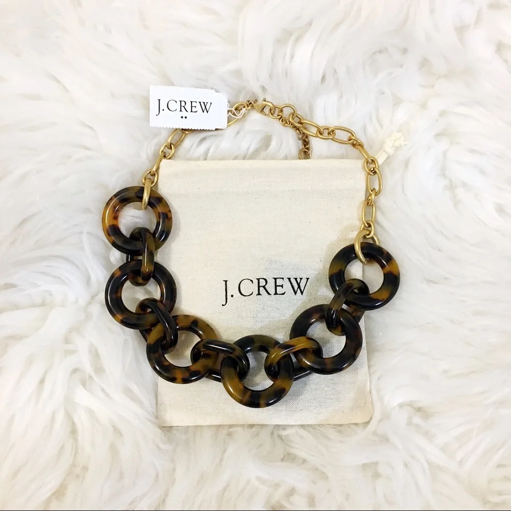 J. Crew Lucite Tortoise Link Necklace